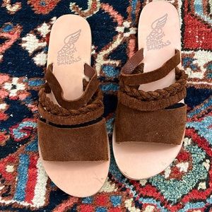 Ancient Greek Sandals. Size 9 / 39. Brown Suede